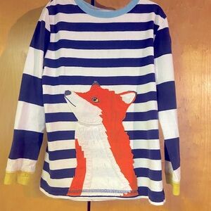 Mini Boden Long Sleeve Tee with Fox Appliqué size 6-7